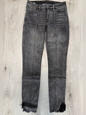 American Eagle Next Level Stretch  Jegging Crop Black Charcoal Skinny Jeans 4L